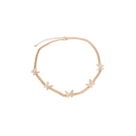 Rhinestone Butterfly Necklace (size: large)