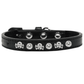 Skull Studded Collar (Color: Black, size: 18")