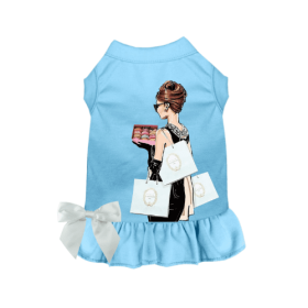Sniffany & Macaroons, Please- Dog Dress (Color: Blue, size: small)