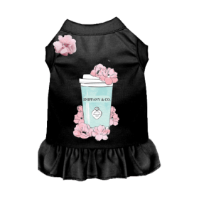 Sniffany and Coffee Dog Dress (Color: Black, size: X Large)