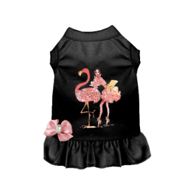 Fancy Flamingo Dress (Color: Black, size: X Large)