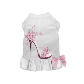 Floral Spring Stiletto Dress (Color: White, size: X Large)