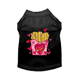 French Fries are My Valentine Dog (Color: Black, size: 2X Large)