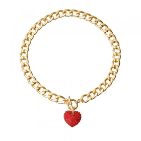 Heart Toggle Necklace (Color: Red)