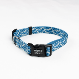 Tidal Pattern Dog Collar (size: Large 1in wide by 14)