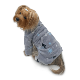 Ultra Thick Plush Penguins Turtleneck Pajamas (Color: Gray, size: L)